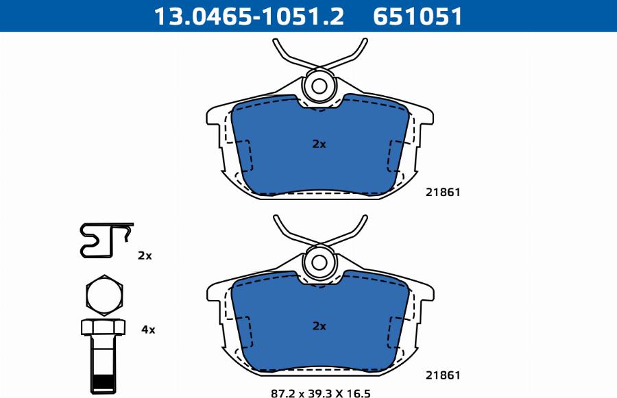 ATE-APAC 13.0465-1051.2 - Brake Pad Set, disc brake car-mod.net