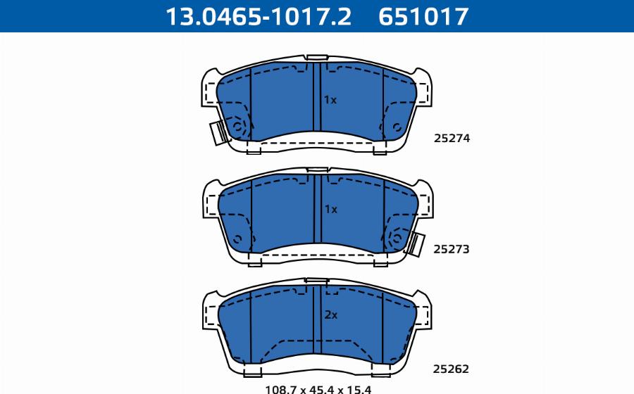 ATE-APAC 13.0465-1017.2 - Brake Pad Set, disc brake car-mod.net