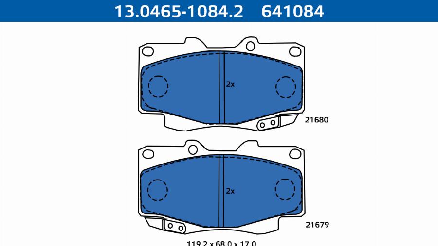 ATE-APAC 13.0465-1084.2 - Brake Pad Set, disc brake car-mod.net
