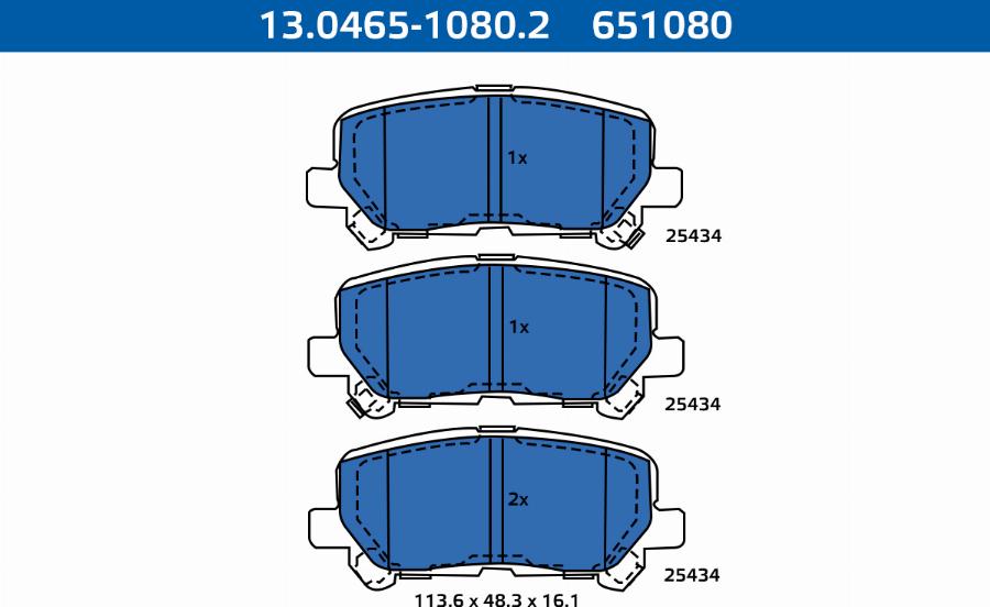 ATE-APAC 13.0465-1080.2 - Brake Pad Set, disc brake car-mod.net