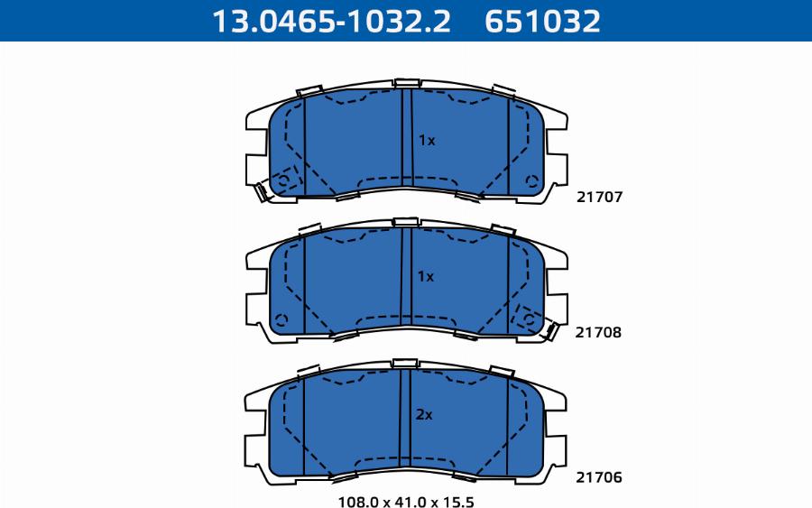 ATE-APAC 13.0465-1032.2 - Brake Pad Set, disc brake car-mod.net