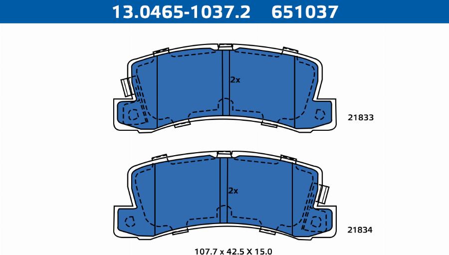 ATE-APAC 13.0465-1037.2 - Brake Pad Set, disc brake car-mod.net