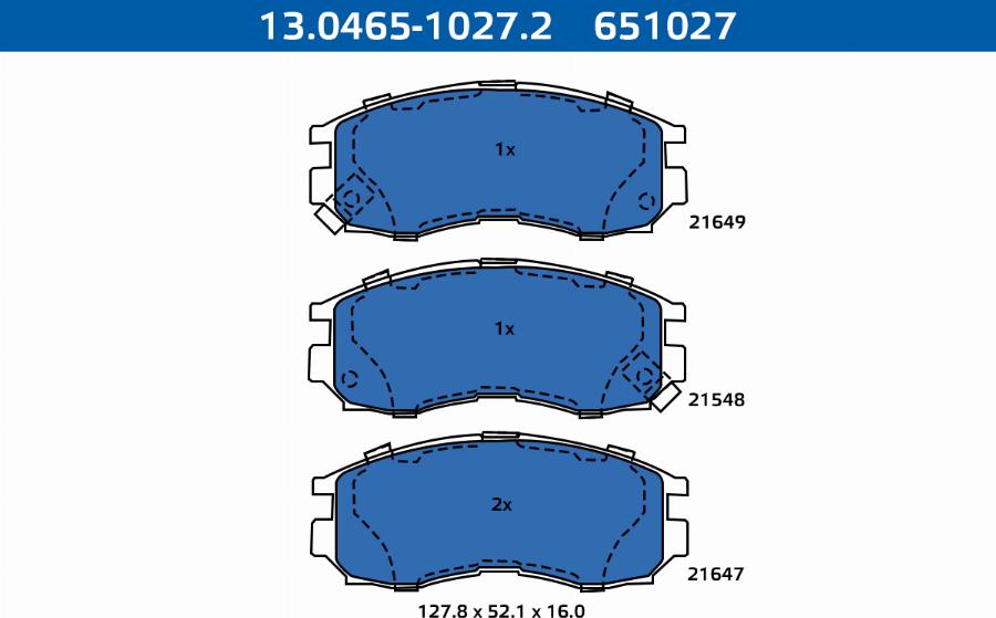 ATE-APAC 13.0465-1027.2 - Brake Pad Set, disc brake car-mod.net