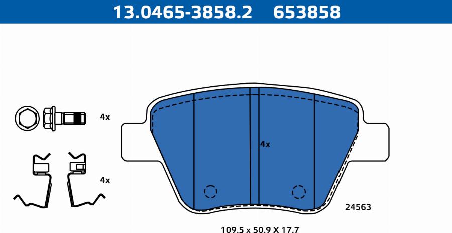 ATE-APAC 13.0465-3858.2 - Brake Pad Set, disc brake car-mod.net