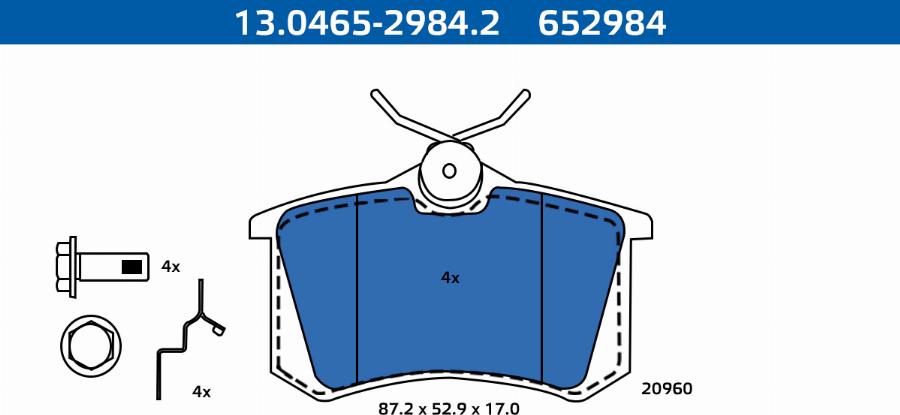 ATE-APAC 13.0465-2984.2 - Brake Pad Set, disc brake car-mod.net