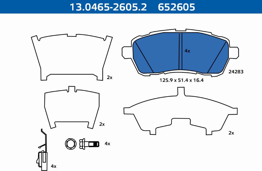 ATE-APAC 13.0465-2605.2 - Brake Pad Set, disc brake car-mod.net