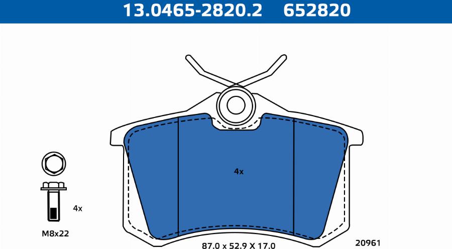 ATE-APAC 13.0465-2820.2 - Brake Pad Set, disc brake car-mod.net