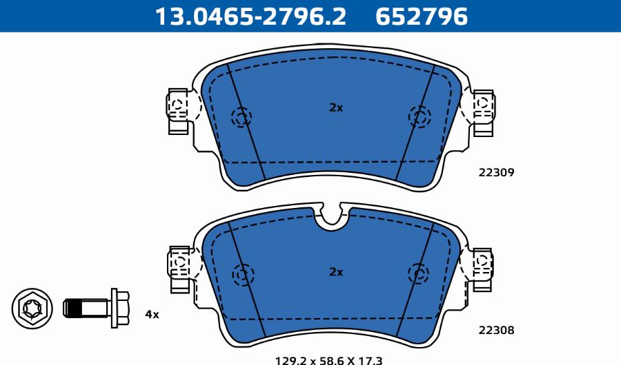 ATE-APAC 13.0465-2796.2 - Brake Pad Set, disc brake car-mod.net