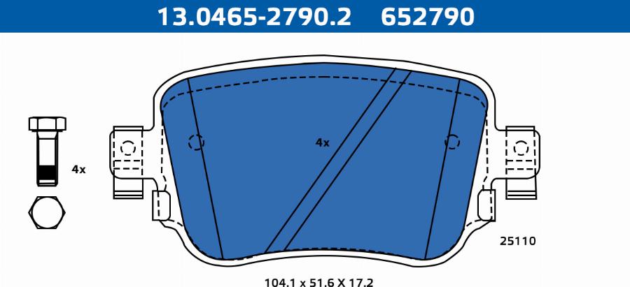 ATE-APAC 13.0465-2790.2 - Brake Pad Set, disc brake car-mod.net