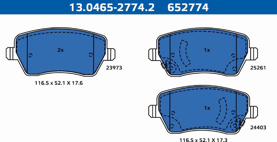 ATE-APAC 13.0465-2774.2 - Brake Pad Set, disc brake car-mod.net