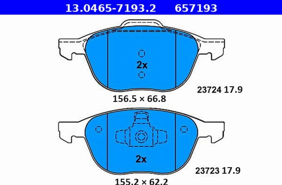 ATE-APAC 13.0465-7193.2 - Brake Pad Set, disc brake car-mod.net
