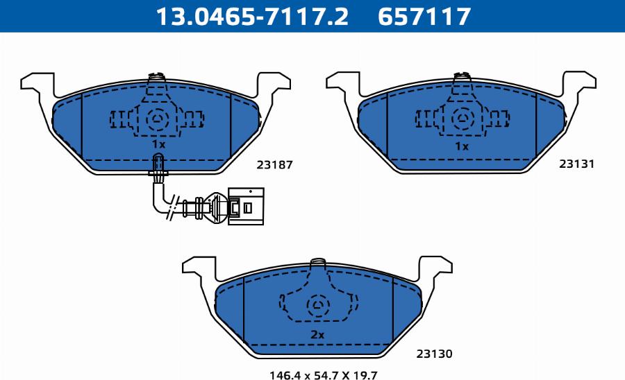 ATE-APAC 13.0465-7117.2 - Brake Pad Set, disc brake car-mod.net