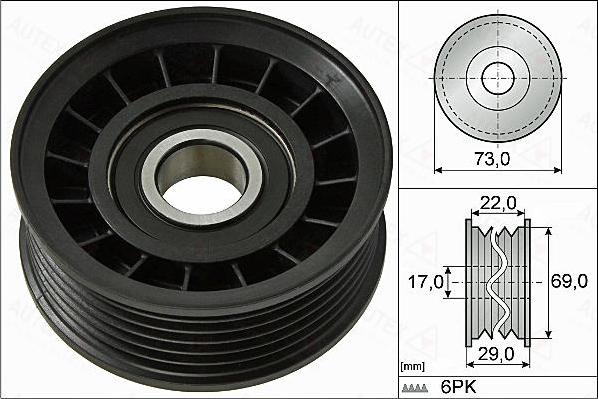 Autex 654911 - Pulley, v-ribbed belt car-mod.net