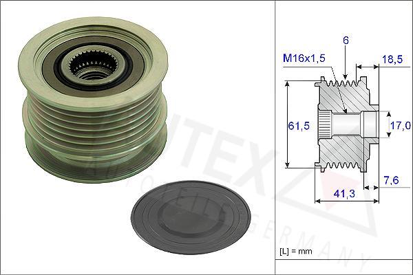 Autex 654803 - Pulley, alternator, freewheel clutch car-mod.net