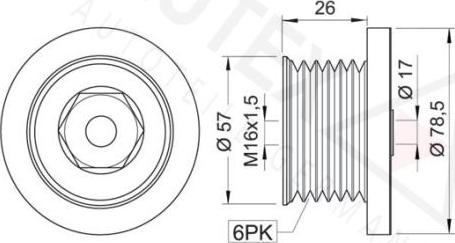 Autex 654318 - Pulley, alternator, freewheel clutch car-mod.net