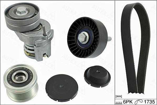 Autex 702863 - V-Ribbed Belt Set car-mod.net