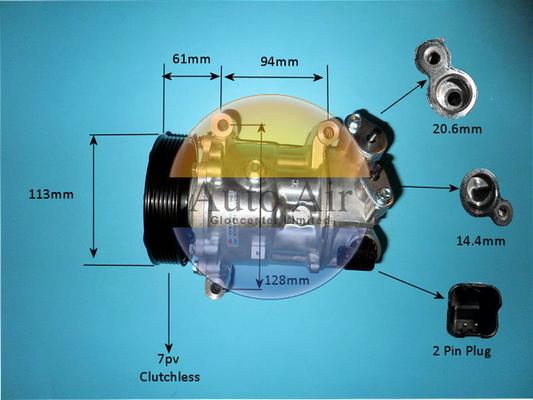 Auto Air Gloucester 14-9784P - Compressor, air conditioning car-mod.net