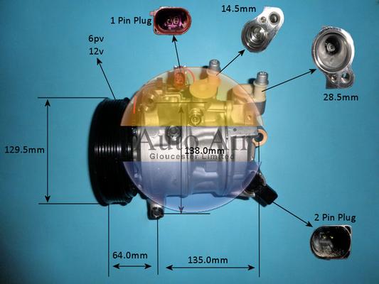 Auto Air Gloucester 14-0847 - Compressor, air conditioning car-mod.net