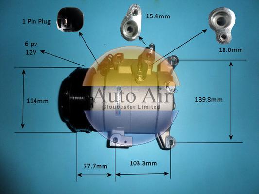 Auto Air Gloucester 14-0801P - Compressor, air conditioning car-mod.net