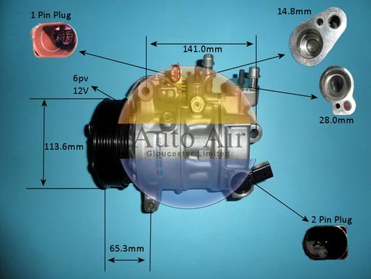 Auto Air Gloucester 14-0813P - Compressor, air conditioning car-mod.net