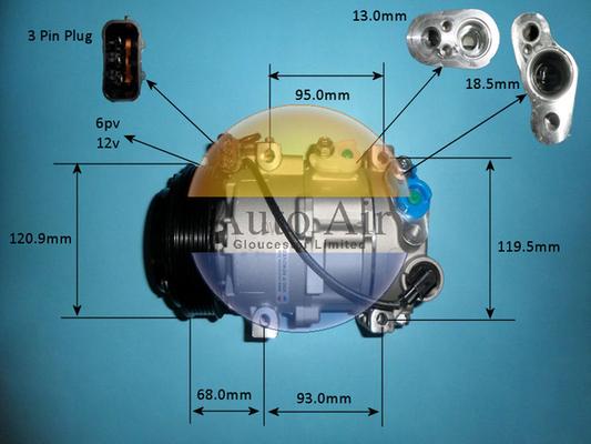 Auto Air Gloucester 14-0825P - Compressor, air conditioning car-mod.net