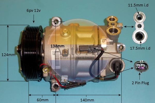 Auto Air Gloucester 14-1664R - Compressor, air conditioning car-mod.net