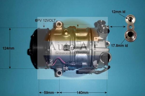 Auto Air Gloucester 14-1664 - Compressor, air conditioning car-mod.net