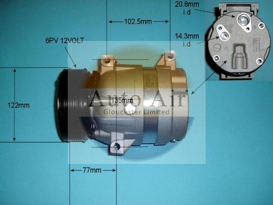 Auto Air Gloucester 14-1113P - Compressor, air conditioning car-mod.net