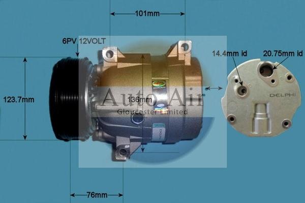 Auto Air Gloucester 14-1113 - Compressor, air conditioning car-mod.net