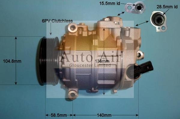 Auto Air Gloucester 14-1126P - Compressor, air conditioning car-mod.net