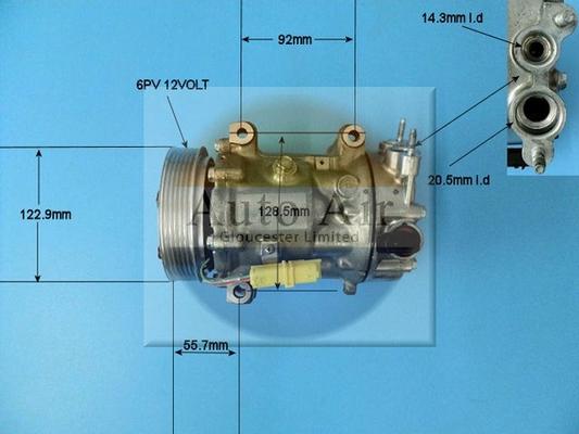 Auto Air Gloucester 14-1309P - Compressor, air conditioning car-mod.net