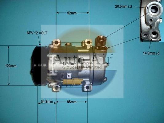 Auto Air Gloucester 14-1248P - Compressor, air conditioning car-mod.net