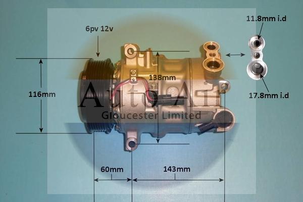 Auto Air Gloucester 14-1734 - Compressor, air conditioning car-mod.net