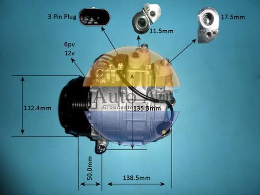 Auto Air Gloucester 14-8726P - Compressor, air conditioning car-mod.net