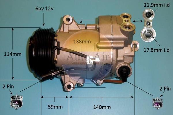 Auto Air Gloucester 14-7479P - Compressor, air conditioning car-mod.net
