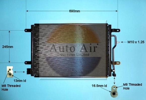 Auto Air Gloucester 16-9692 - Condenser, air conditioning car-mod.net