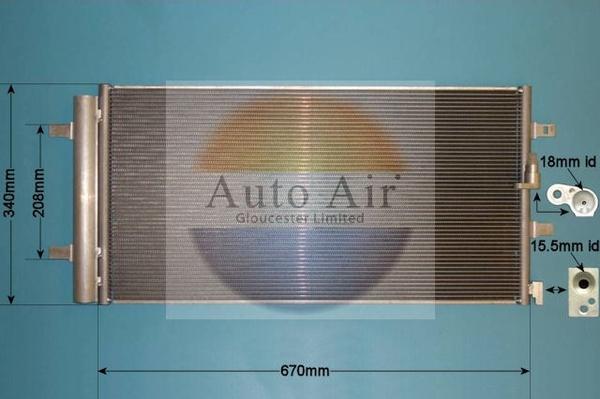 Auto Air Gloucester 16-9821 - Condenser, air conditioning car-mod.net