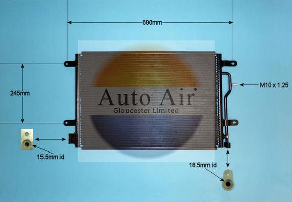 Auto Air Gloucester 16-9700 - Condenser, air conditioning car-mod.net