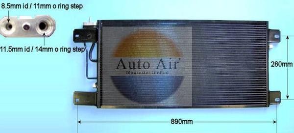 Auto Air Gloucester 16-5003 - Condenser, air conditioning car-mod.net