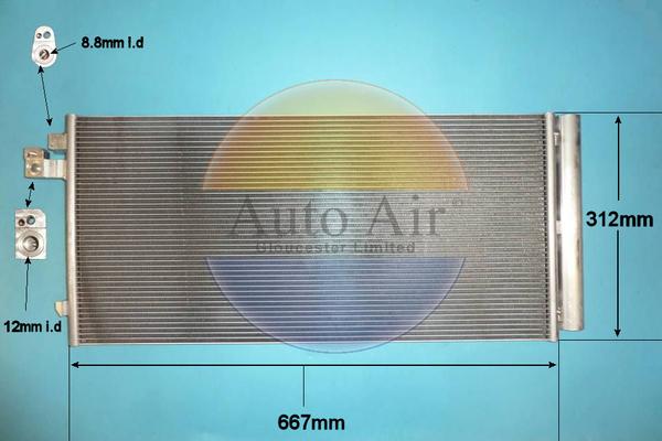 Auto Air Gloucester 16-0020 - Condenser, air conditioning car-mod.net