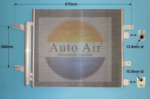 Auto Air Gloucester 16-1414 - Condenser, air conditioning car-mod.net