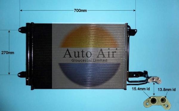 Auto Air Gloucester 16-1054A - Condenser, air conditioning car-mod.net