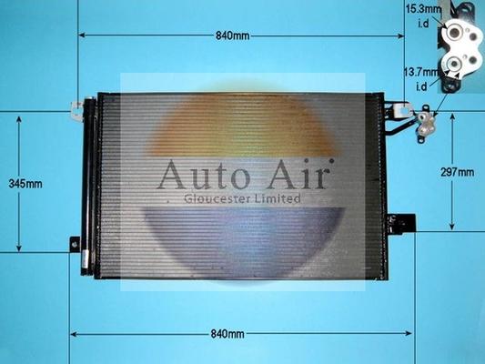 Auto Air Gloucester 16-1393 - Condenser, air conditioning car-mod.net