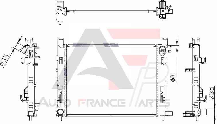 AUTO FRANCE PARTS 43-0044C - Radiator, engine cooling car-mod.net
