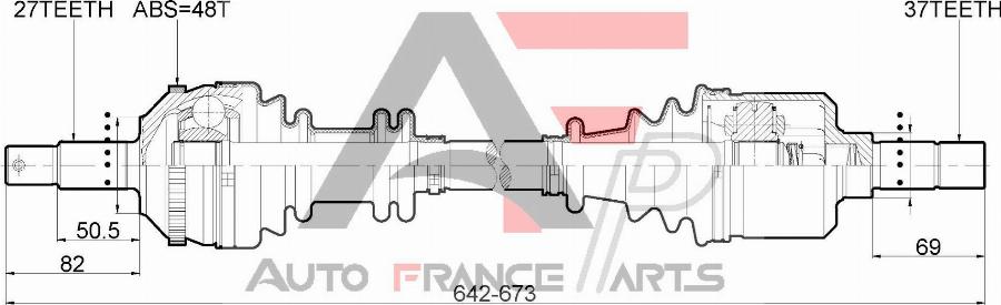 AUTO FRANCE PARTS 16-0040C - Drive Shaft car-mod.net