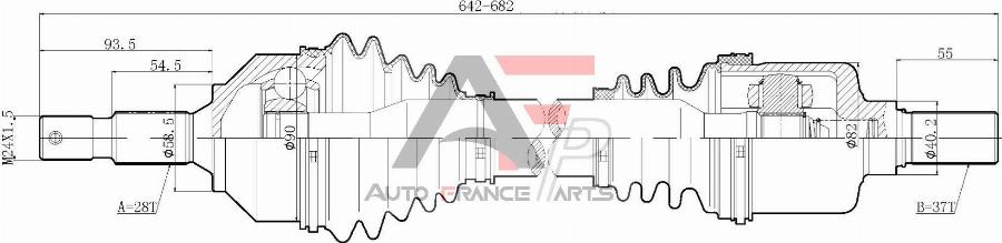 AUTO FRANCE PARTS 16-0034C - Drive Shaft car-mod.net