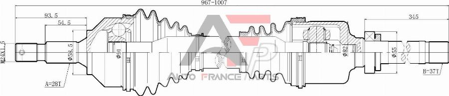 AUTO FRANCE PARTS 16-0033C - Drive Shaft car-mod.net