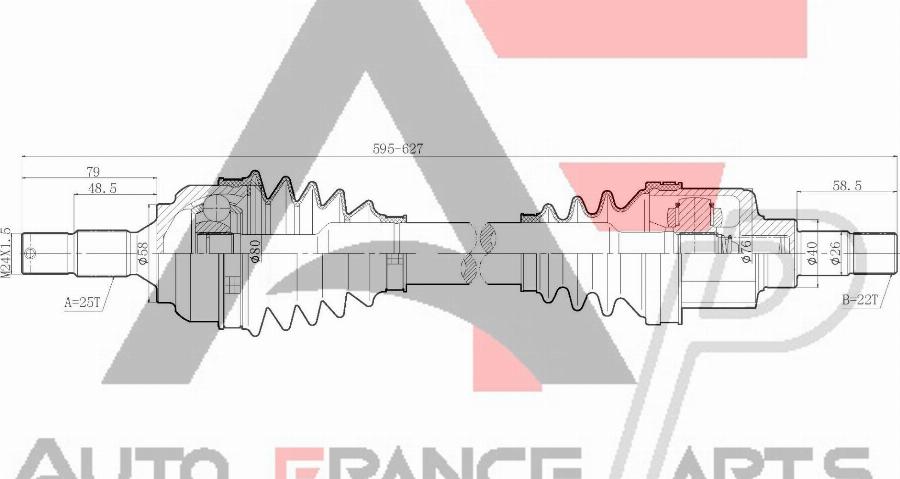 AUTO FRANCE PARTS 16-0022C - Drive Shaft car-mod.net