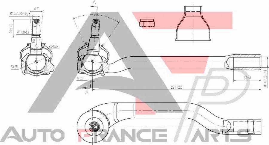 AUTO FRANCE PARTS 11-6054C - Tie Rod End car-mod.net