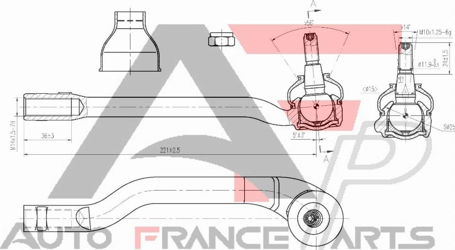AUTO FRANCE PARTS 11-6055C - Tie Rod End car-mod.net